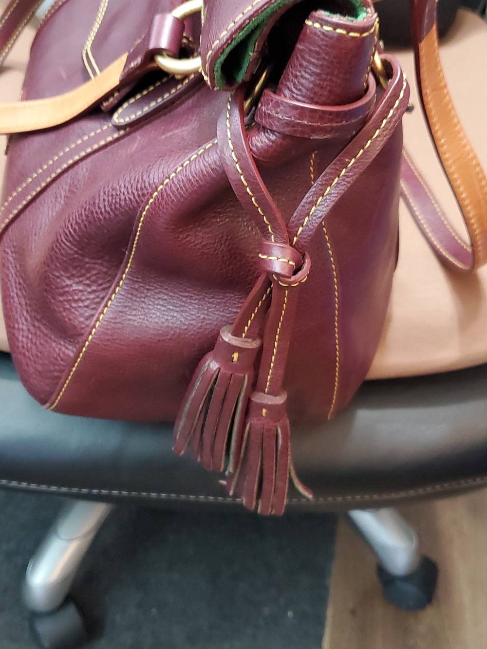 Dooney & Bourke Cognac Florentine Leather Smith Bag - Picture 4 of 8